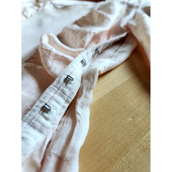 1930s Vintage Bias Cut Art Deco Floor Length Gown: Ruched Pink Taffeta Dress - Picture 4 of 14